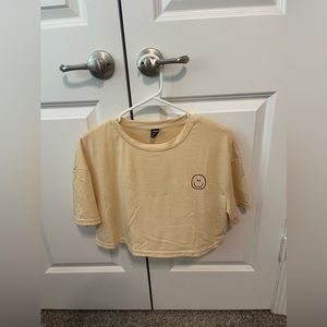 Cropped drop shoulder tee